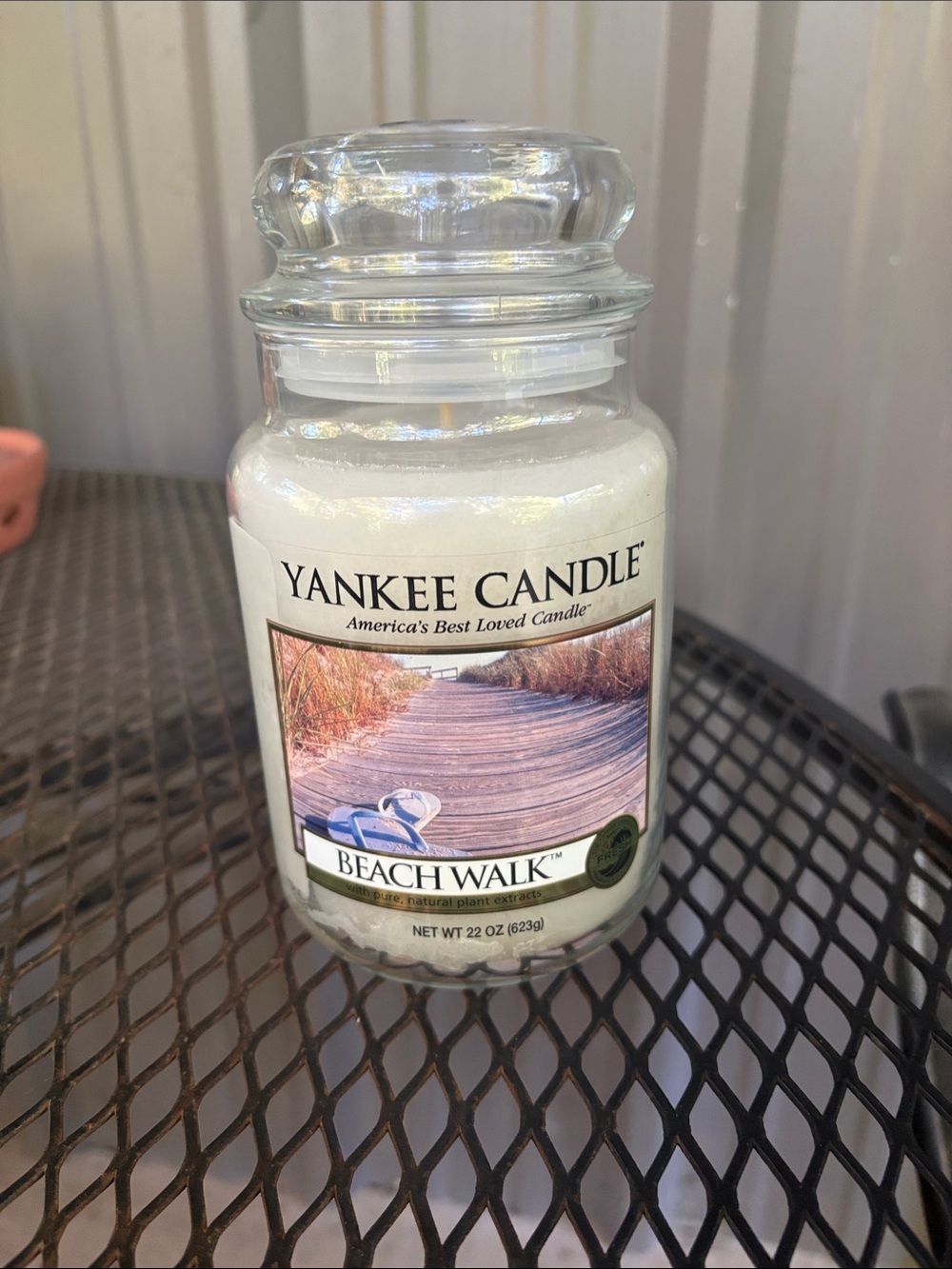 Yankee Candle Beach Walk Scented Candle - Blue, Cream